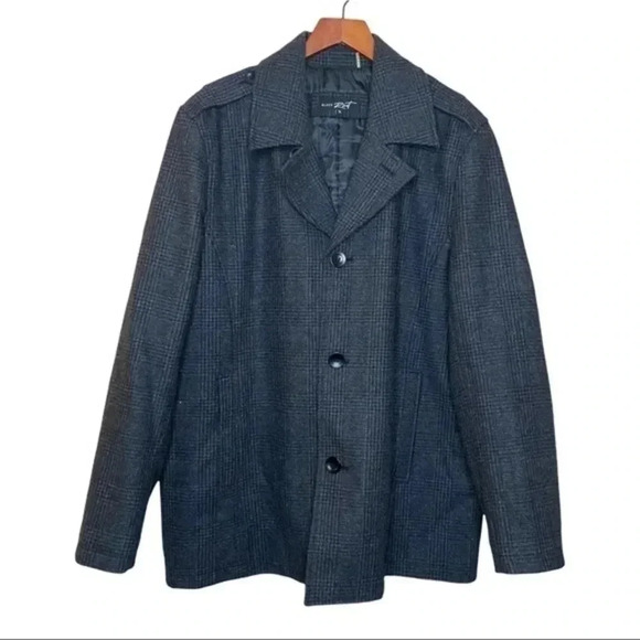 Black Rivet Glen Check Wool Blends Gray Winter Jacket Size XL